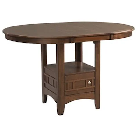 Counter Height Pub Table with Storage and Leaf